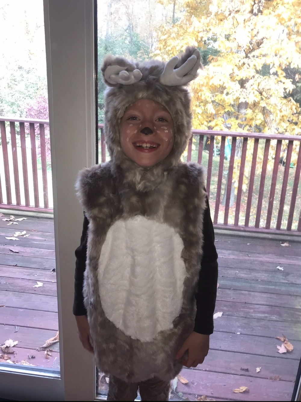 Pottery Barn Kids Faux Fur Reindeer Costume Vest in Brown and White